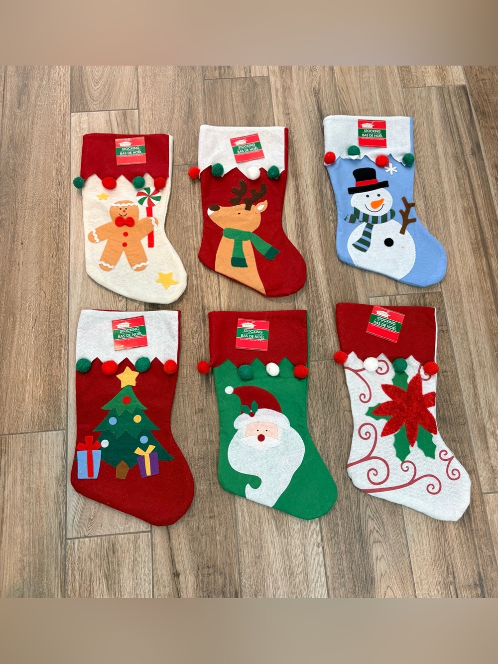 Christmas House Stockings set of 6